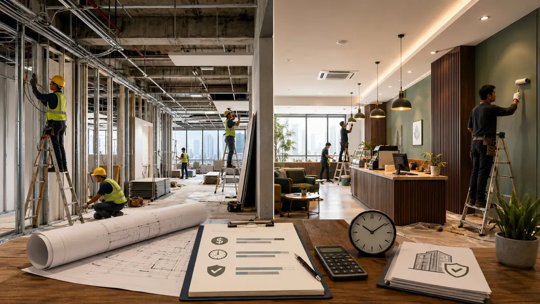 Fit out vs renovation comparison — commercial interior project by IFOI in Malaysia